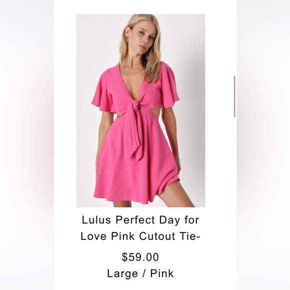 Lulu’s Pink cut out mini dress - Picture 1 of 4